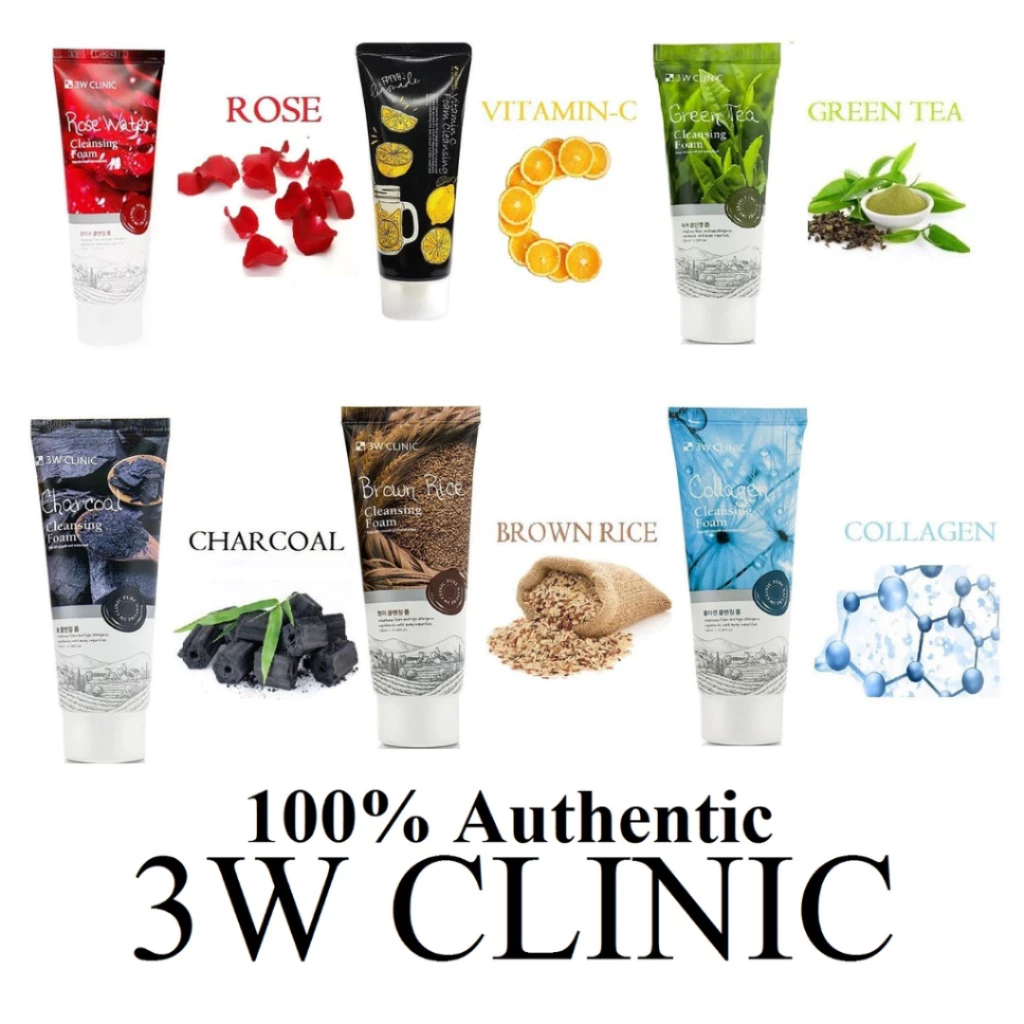 Sữa rửa mặt 3W Clinic Hàn Quốc 100ml cấp ẩm, làm sạch da loại bỏ bụi chiết xuất thành phần tự nhiên