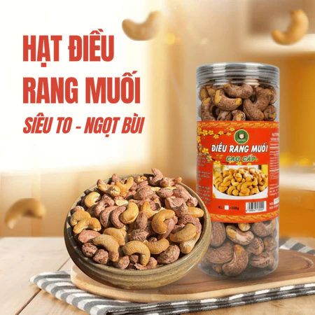 Hạt Điều Rang Muối Nguyên Lụa Size A Cồ 500gr, Hạt Điều Lụa Daklak - Nhà Macca Daklak