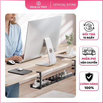 Giá đỡ ổ điện gắn bàn, tuỳ chỉnh kích thước 43cm - 74cm, khe luồn dây, thép mạ tĩnh điện chống rỉ sét, không lo rò điện