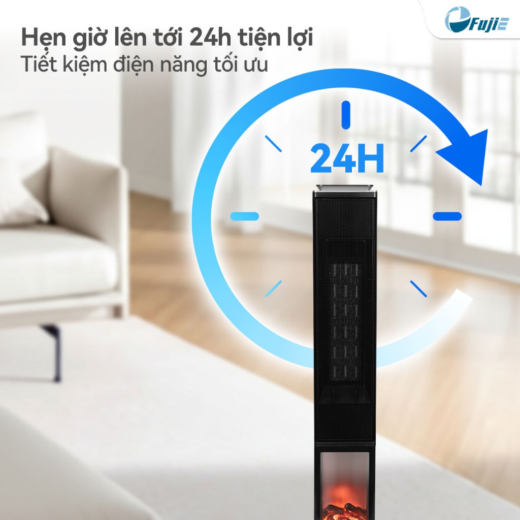 Máy sưởi gốm cao cấp Nhập Khẩu FUJIE VH08, quạt sưởi điện ceramic heater sưởi nhanh an toàn mùa lạnh