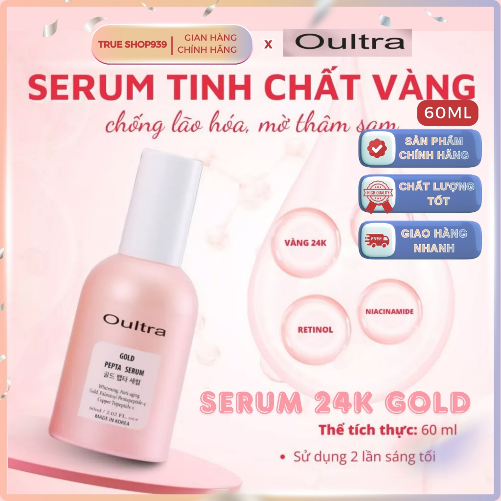 Tinh Chất Serum Vàng 24k Dưỡng Trắng & Chống Lão Hóa Hàn Quốc OULTRA Gold Pepta 60ml, Serum Dưỡng Ẩm