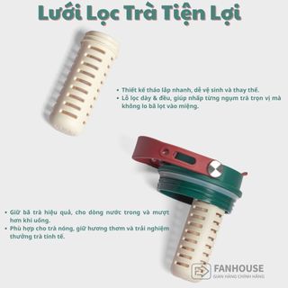 Ly nước giữ nhiệt Lucky inox 316 tráng sứ cao cấp 700ml Fan House bình nước giữ nhiệt 18h