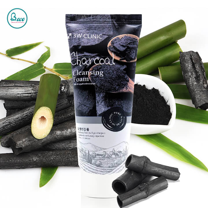 Sữa Rửa Mặt Giảm Mụn Than Hoạt Tính 3W Clinic 100ml Hàn Quốc Giúp Da Sạch Sâu, Ngăn Ngừa Mụn Cám, Mụn Đầu Đen