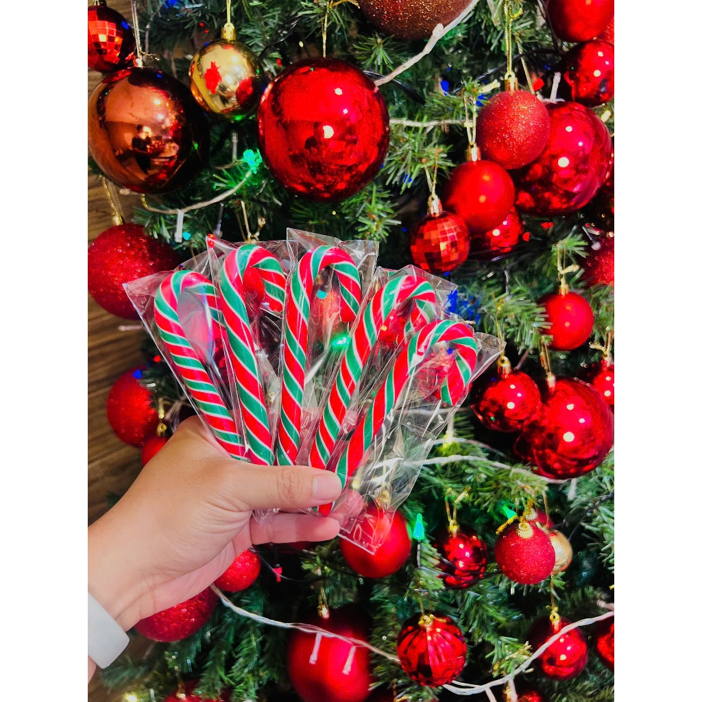 Kẹo cây gậy noel giáng sinh bạc hà đủ size