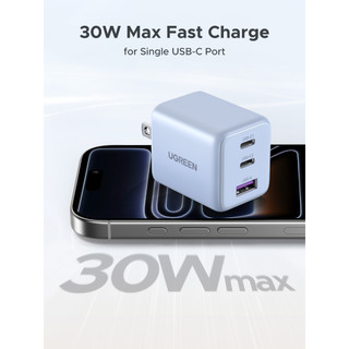 UGREEN GaN II Bộ sạc 30W 3 cổng usb-C sạc nhanh Bộ sạc nhanh X515