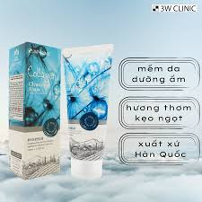 Sữa rửa mặt 3W Clinic tinh chất collagen giúp da căng mịn và làm sáng da 100ml Hàn Quốc