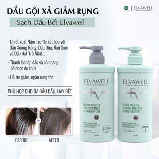 Set Mini Dầu Gội Xả Elvawell Phục Hồi, Giảm Gãy Rụng, Giảm Gàu - Bebeau