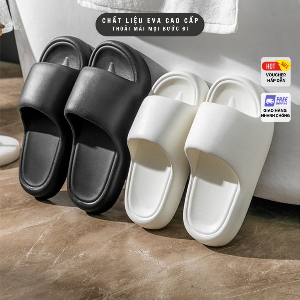 Dép đi trong nhà nam nữ – đế cao 3cm, đúc eva nguyên khối, siêu nhẹ, chống nước chống trượt, hàng quảng châu