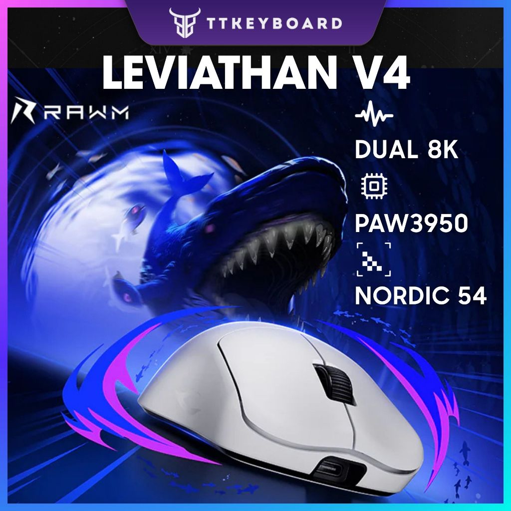 [Hỏa Tốc] Chuột Gaming Không Dây RAWM Leviathan V4, Dual 8K Rate, MCU ...