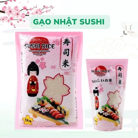 Gạo Làm Sushi Giống Nhật Bản Angimex Kitoku Hạt Tròn Đều Dẻo Mềm Thơm Kết Dính Cao