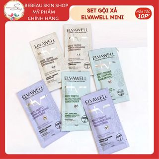 Set Mini Dầu Gội Xả Elvawell Phục Hồi, Giảm Gãy Rụng, Giảm Gàu - Bebeau