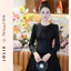 Váy Thiết Kế JOLIE Dáng Xòe Xếp Ly, Đầm Đen Tay Dài Cổ Tròn Đính Nơ Tiểu Thư