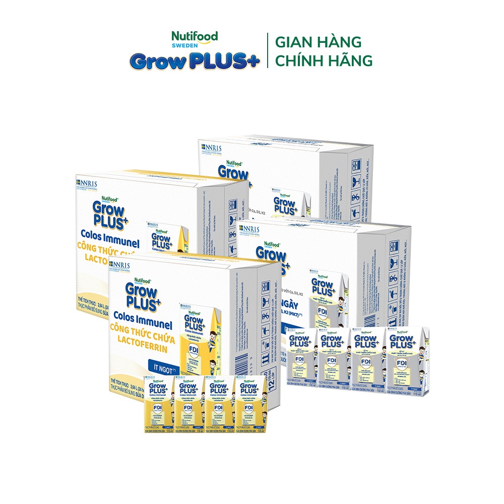 Combo 2 Thùng 24 hộp SBPS GrowPLUS+ Cao lớn vượt trội 110ml + 2 Thùng 24 hộp SBPS GrowPLUS+ Sữa Non Immunel 110ml