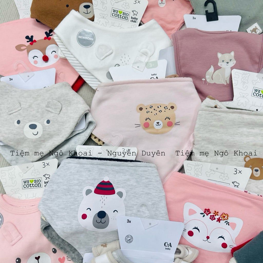 [MD231] Set 2-3 chiếc yếm xinh chất liệu cotton cho bé các hãng xuất xịn