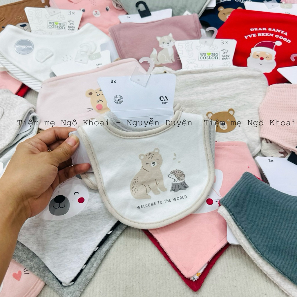 [MD231] Set 2-3 chiếc yếm xinh chất liệu cotton cho bé các hãng xuất xịn