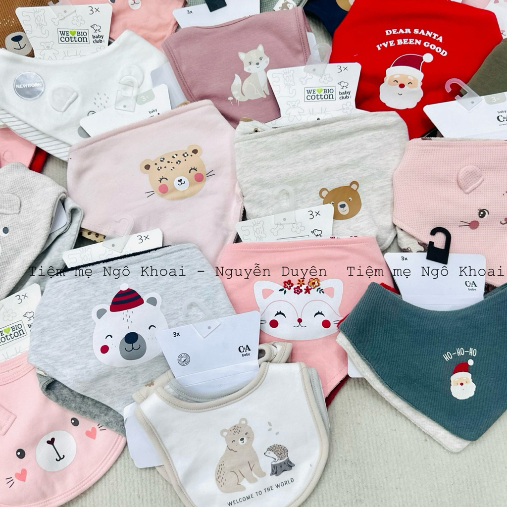 [MD231] Set 2-3 chiếc yếm xinh chất liệu cotton cho bé các hãng xuất xịn