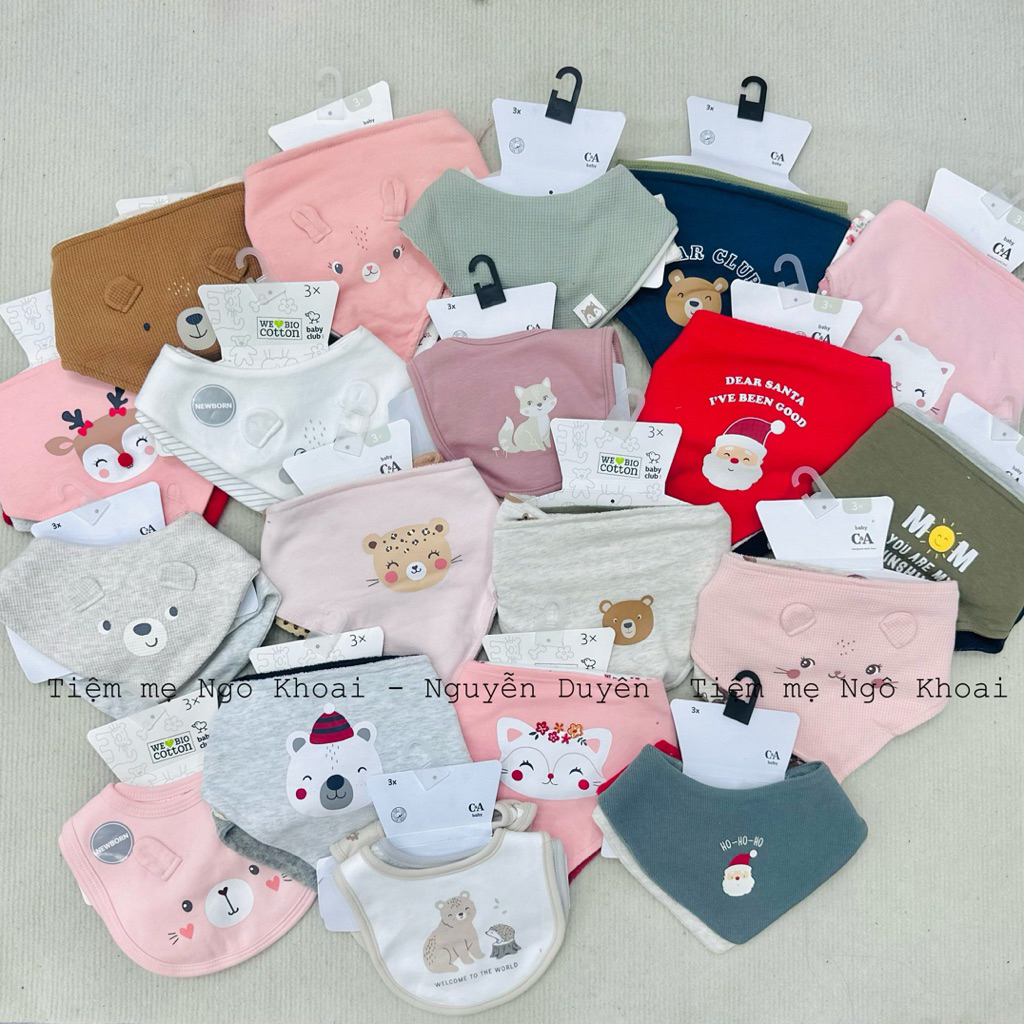 [MD231] Set 2-3 chiếc yếm xinh chất liệu cotton cho bé các hãng xuất xịn