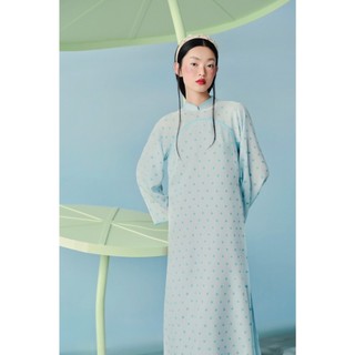 Áo dài OLV dáng suông chấm bi basic trẻ trung Vi Vũ phù hợp mang dịp lễ tết (Không kèm quần)