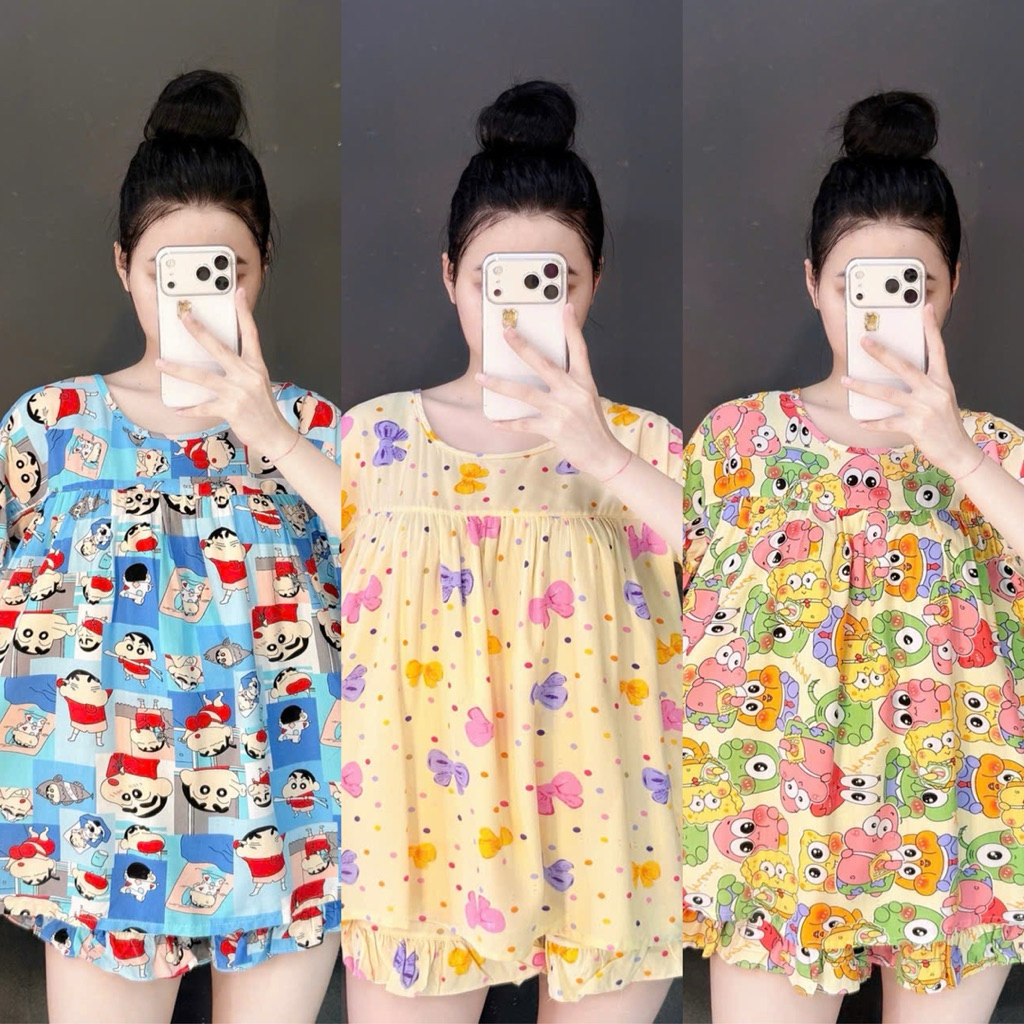 Set Bộ Đùi Tole Xinh Xắn Tay Bèo Quần Đùi Viền Bèo - HN CLOSET