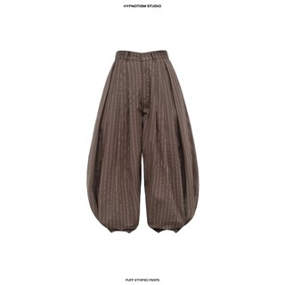 HYPNOTISM | “PUFF STRIPED PANTS” - Quần Cotton Nhăn, Ống Phồng Kẻ Sọc