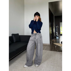 Rin154 - Suông baggy xám form cạp trễ