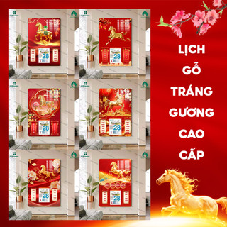 Đốc Lịch 2026 Treo Tường Mã đáo thành công Khung Ảnh Tráng Gương Mica Pha Lê Cao Cấp