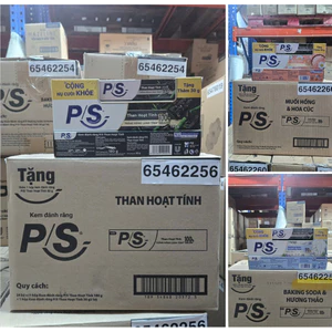 kem đánh răng p/s than hoạt tính , ps muối Hồng , soda 180gr tặng tuýp 30gr