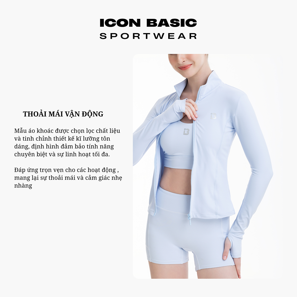 BASIC ZIP JACKET Áo khoác zip thể thao tôn dáng - ICON BASIC Sportwear
