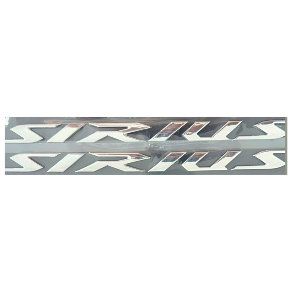 Tem SIRIUS chữ nổi ốp sườn. Logo dán xe xi mạ cao cấp, có sẵn keo dán
