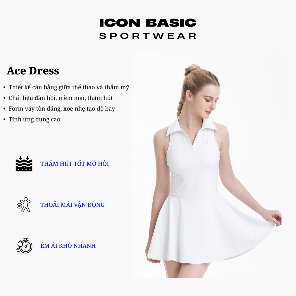 ACE DRESS Váy thể thao năng động tôn dáng - ICON BASIC Sportwear