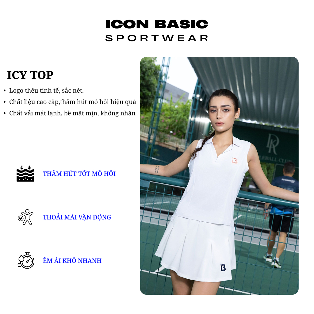 ICY TOP - Áo tanktop cổ polo vải nhẹ tênh, thoái mái, thấm hút - ICON BASIC Sportwear