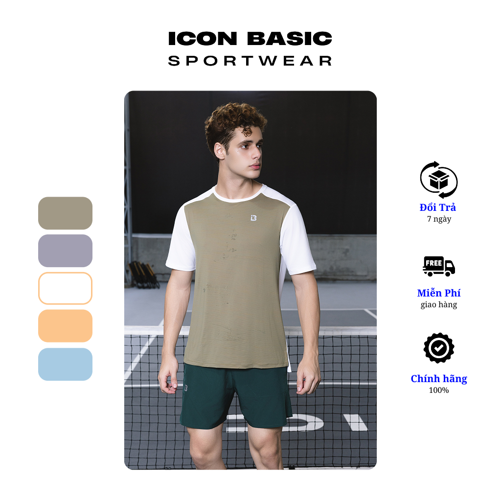 ICON ACTIVE TEE - Áo thun nam thể thao thấm hút mồ hôi, thoải mái vận động - B icon basic