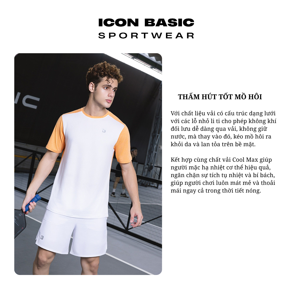 ICON ACTIVE TEE - Áo thun nam thể thao thấm hút mồ hôi, thoải mái vận động - B icon basic