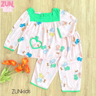 Đồ Bộ Bé Gái Cổ Vuông Chất Tole Mềm Mát – Đồ Ngủ/Đồ Mặc Nhà Họa Tiết Dễ Thương Cho Bé