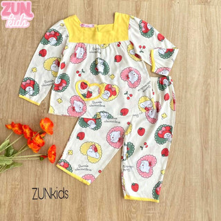 Đồ Bộ Bé Gái Cổ Vuông Chất Tole Mềm Mát – Đồ Ngủ/Đồ Mặc Nhà Họa Tiết Dễ Thương Cho Bé
