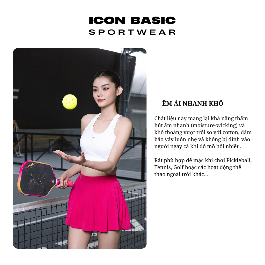 ACE SKIRT Chân váy xếp ly thể thao năng động thấm hút, thoải mái - ICON BASIC Sportwear