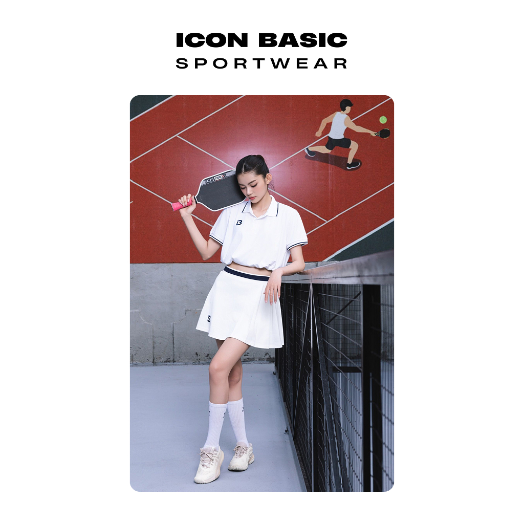 ACTIVE CROP - Áo croptop polo dây thắt eo điều chỉnh thoải mái, thấm hút - ICON BASIC Sportwear