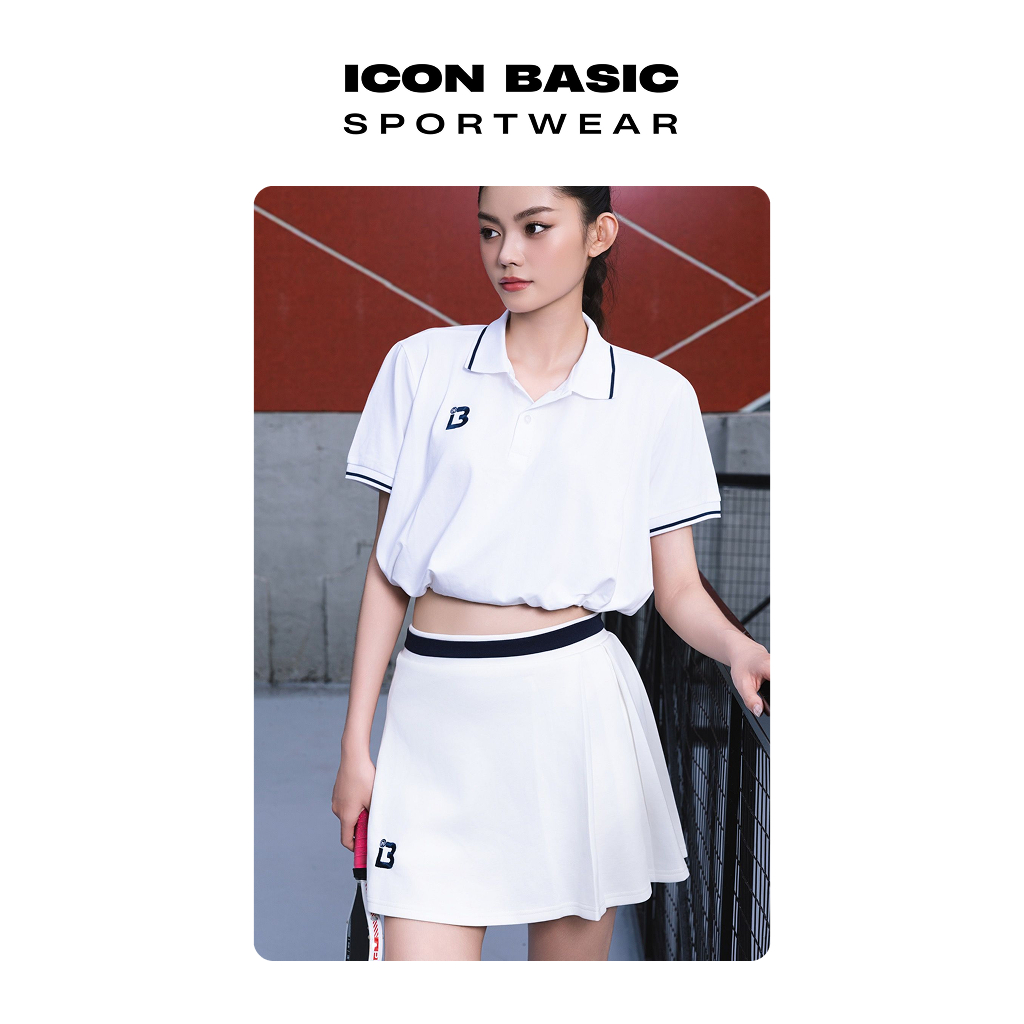 ACTIVE CROP - Áo croptop polo dây thắt eo điều chỉnh thoải mái, thấm hút - ICON BASIC Sportwear
