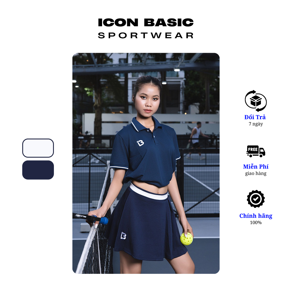 ACTIVE CROP - Áo croptop polo dây thắt eo điều chỉnh thoải mái, thấm hút - ICON BASIC Sportwear