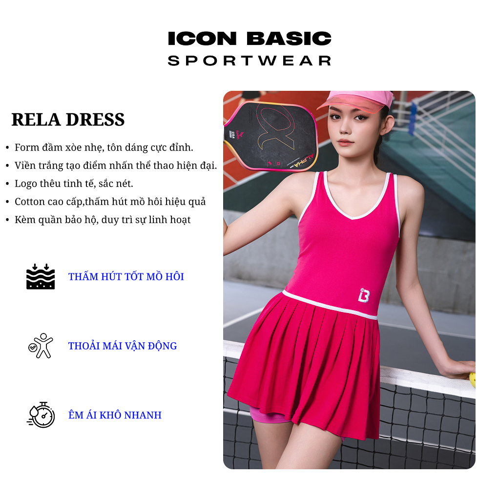 RELA DRESS Váy thể thao năng động, tôn dáng - ICON BASIC Sportwear