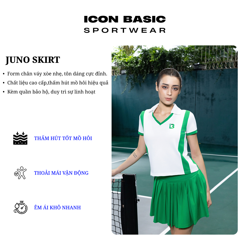 JUNO SKIRT Chân váy xếp ly thể thao - ICON BASIC Sportwear
