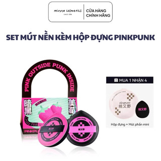 [PINKPUNK] Set 3 Mút PinkPunk Size XL Tán Nền/Cushion, Che Khuyết Điểm Kèm Hộp Đựng, Có Tách Lẻ