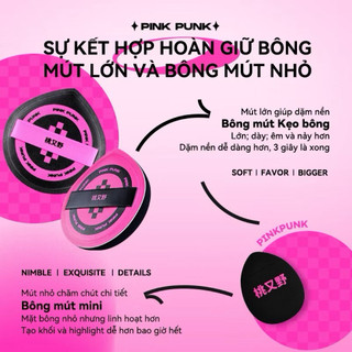 [PINKPUNK] Set 3 Mút PinkPunk Size XL Tán Nền/Cushion, Che Khuyết Điểm Kèm Hộp Đựng, Có Tách Lẻ