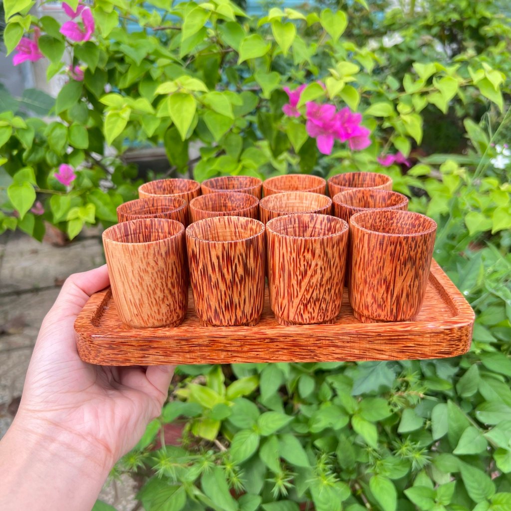 [ HÀNG LOẠI 1 ] Ly Uống Trà Gỗ Dừa Quà Tặng Độc Đáo, Trang Trí Bàn Tiệc, Sưu Tầm Đồ Gỗ Thủ Công - KIM TỨ
