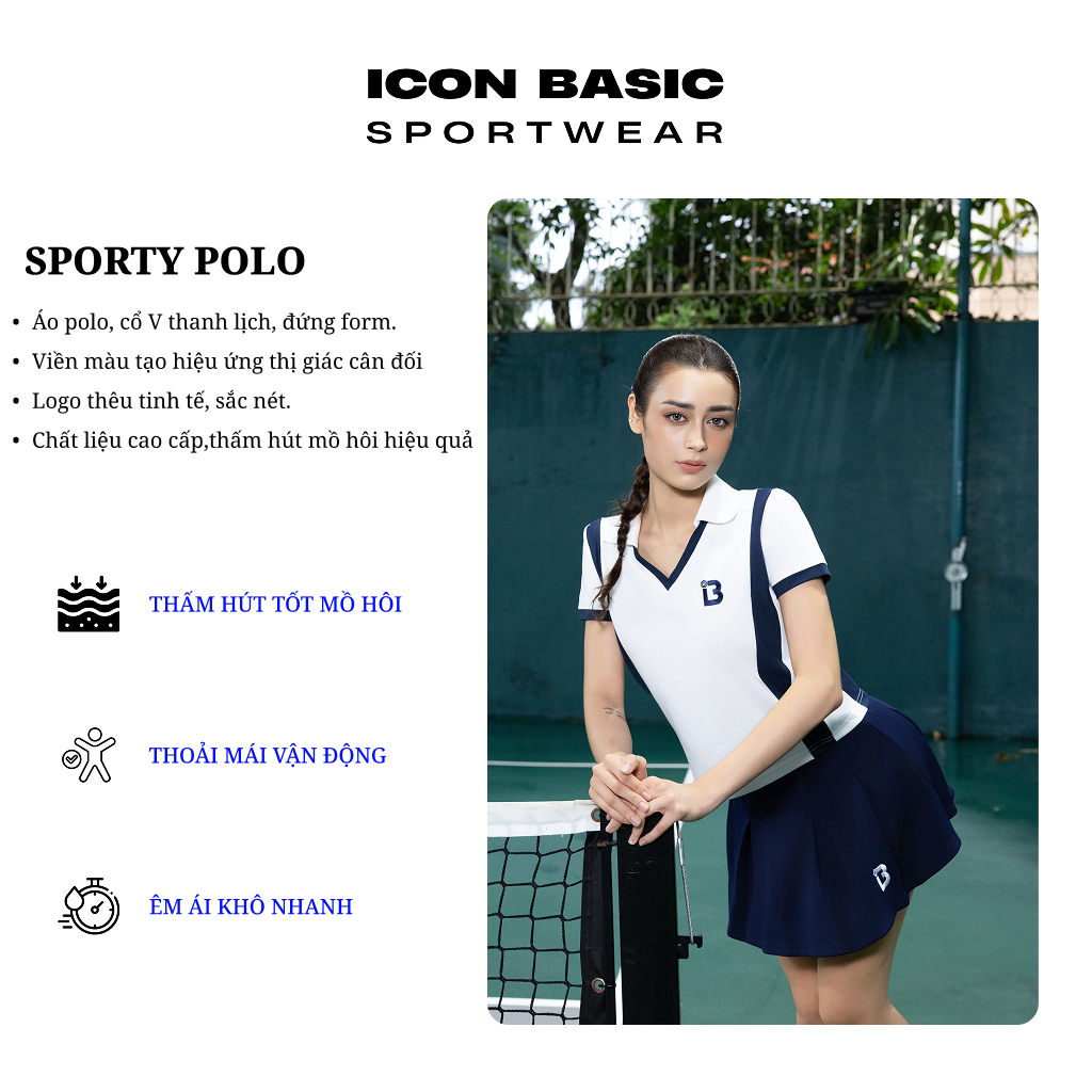 SPORTY POLO Áo polo nữ thể thao - ICON BASIC Sportwear