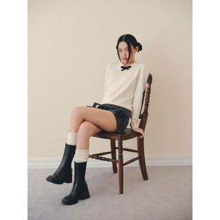 Áo len OLV tay dài đính nơ dễ thương trẻ trung Mesh Bow Knit Top phù hợp đi chơi đi học