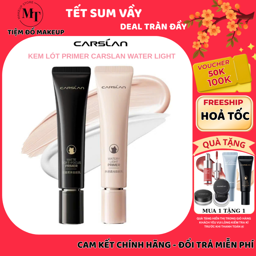 Kem lót CARSLAN 24h 10g kiểm soát dầu lâu trôi không bết dính không vón ...