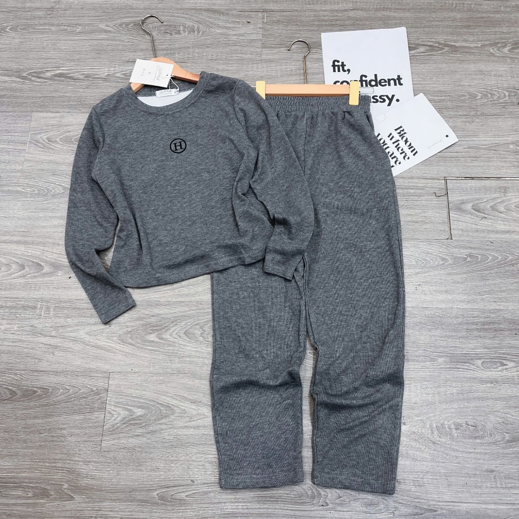 2026. [SÉT CHỮ H- QUẦN BAGGY] Sét chất len lông thỏ- Quần dáng baggy. Đủ size SMLXL 40kg- 70kg