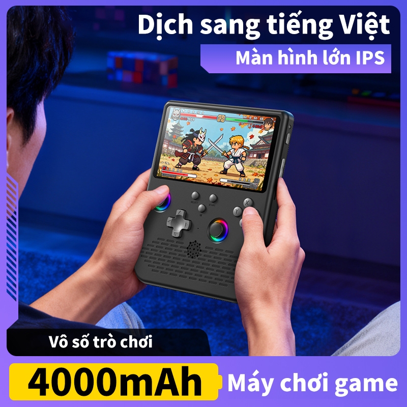Máy chơi game cầm tay R36S, 64GB bộ nhớ, hệ điều hành Linux, màn hình IPS 3.5 inch, hỏa tốc sẵn hàng