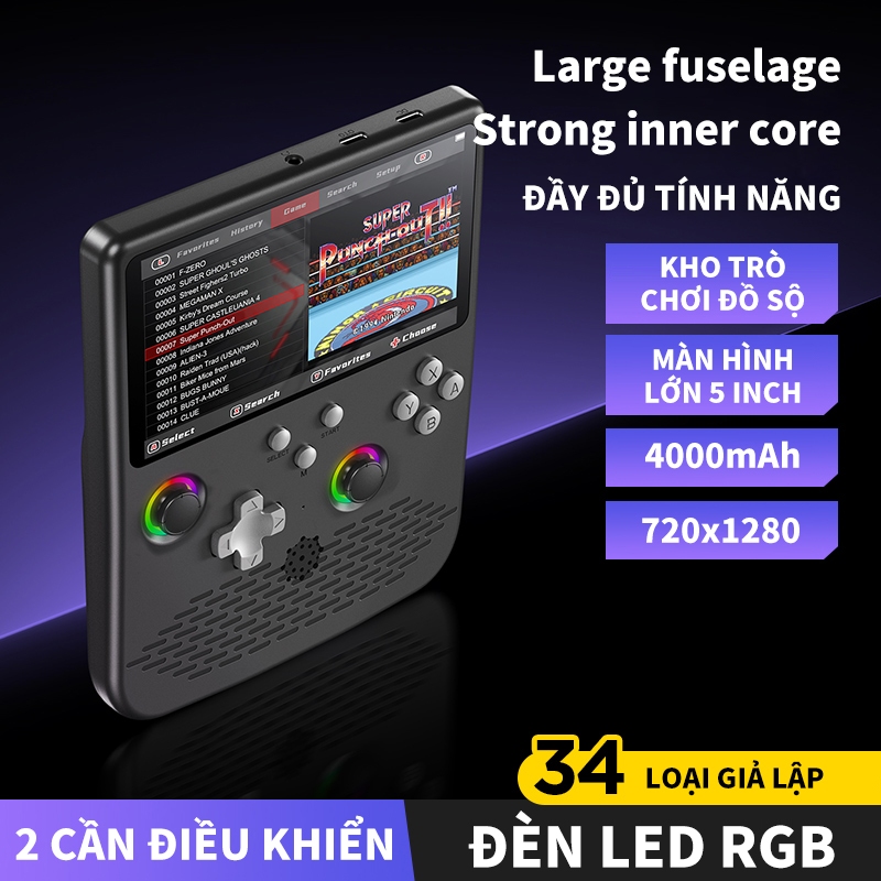 Máy chơi game cầm tay R36S, 64GB bộ nhớ, hệ điều hành Linux, màn hình IPS 3.5 inch, hỏa tốc sẵn hàng
